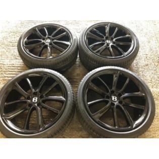 22" Bentley GT Gloss Black Alloy Wheels Plus Tyres